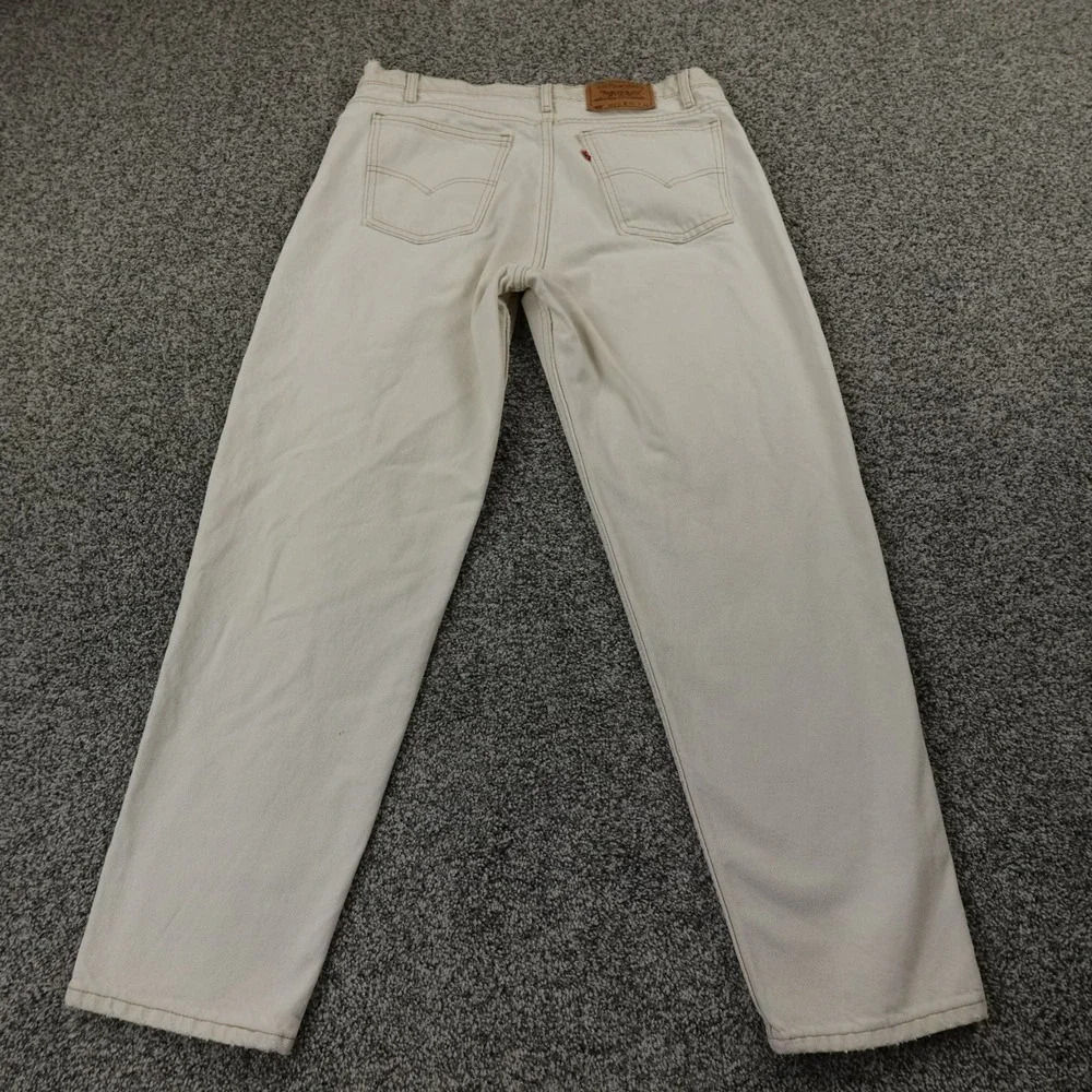 VTG Levis Jeans Mens 36X30 Beige Denim 550 Relaxed Tapered Orange Tab 90s‎ USA